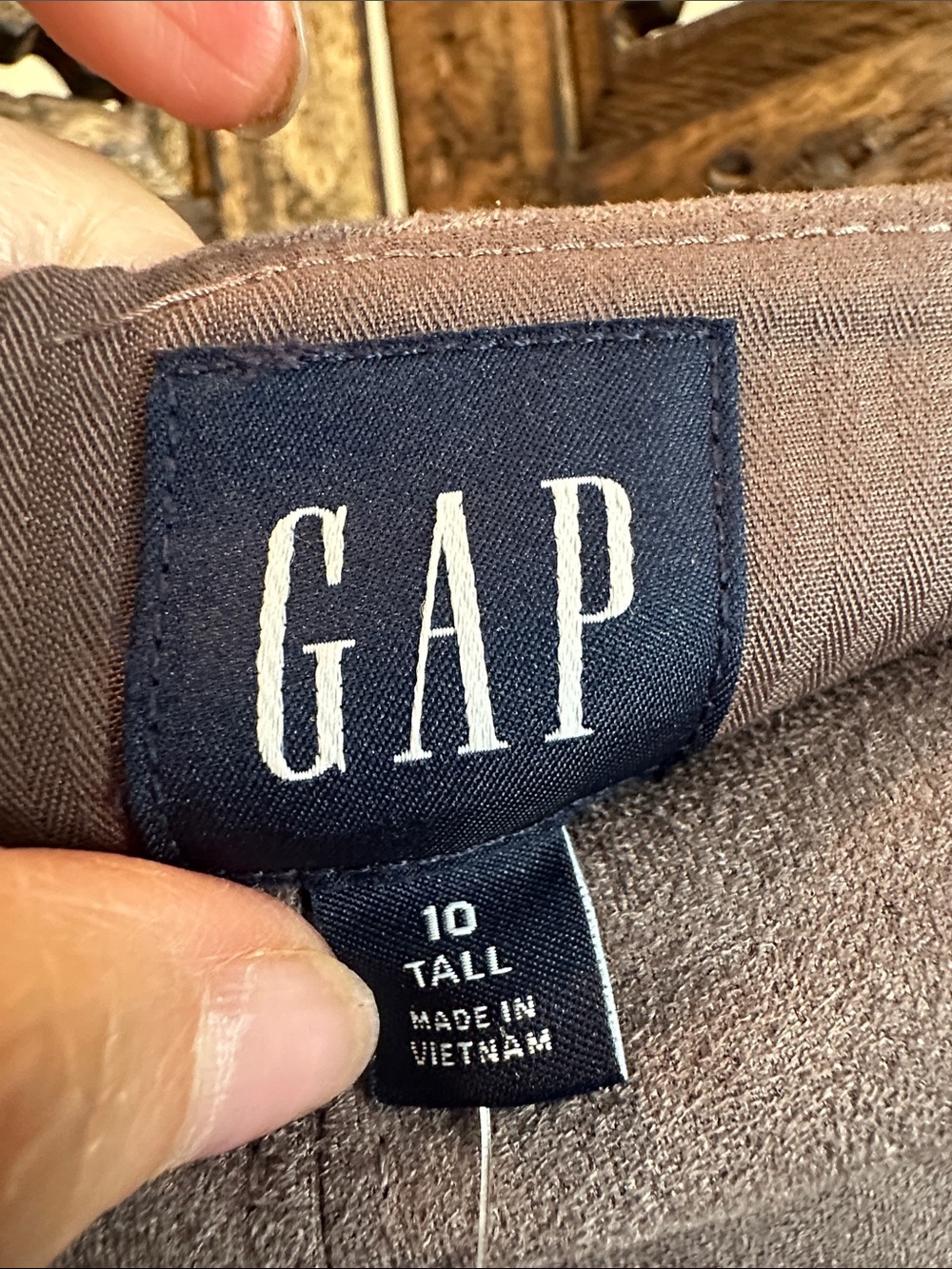 GAP Taupe Suede-Look Midi Pencil Skirt size 10 - Picture 4 of 5